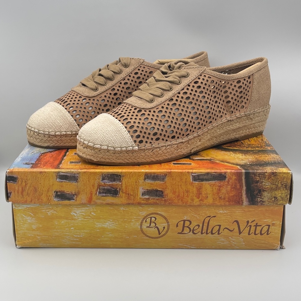 Bella Vita Women's Shoe Clementine Saddle Sneaker Burnish Leather Size 9.5 M US